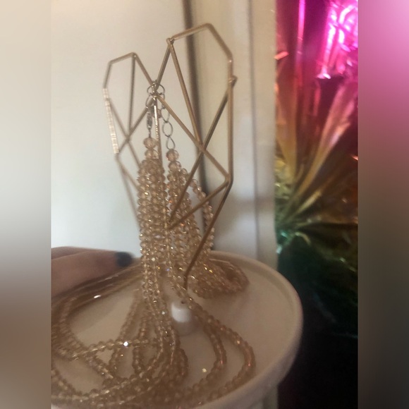 Heart shaped copper wire and ceramic jewlery holder or decoration. - Picture 4 of 6